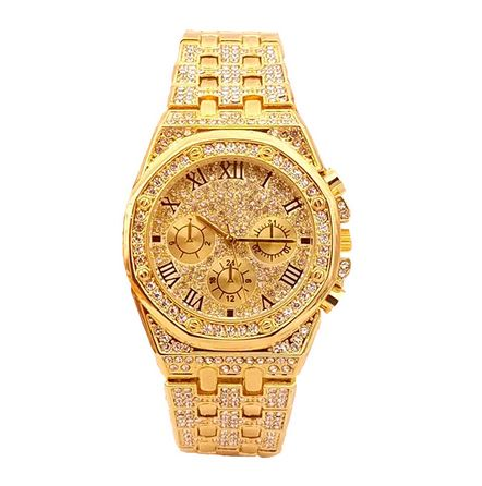 XSVO Large Dial Men's Quartz Watch with Rhinestones