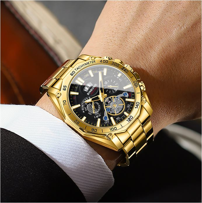 ساعت مچی مردانه BINBOND با توربیلون تزئینی - Image 3