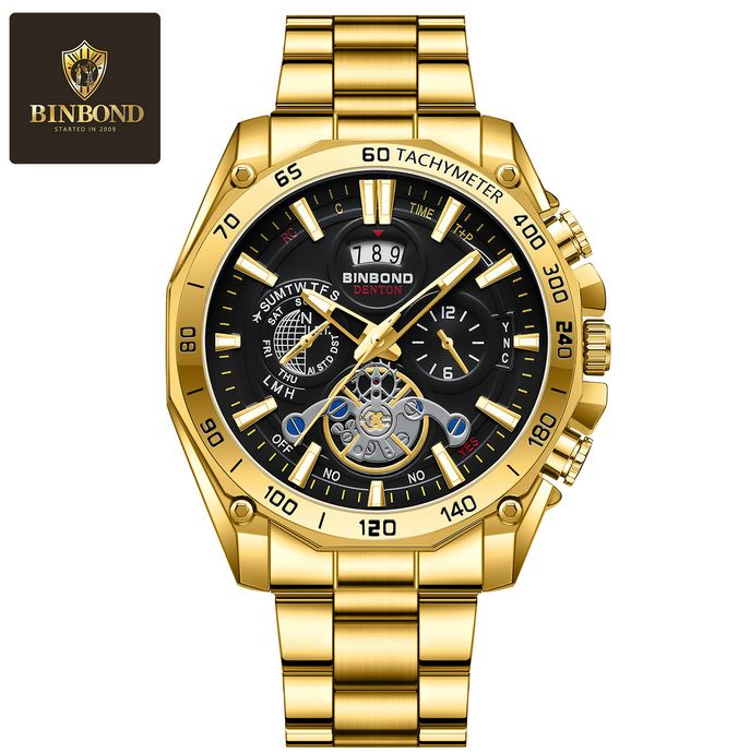 ساعت مچی مردانه BINBOND با توربیلون تزئینی